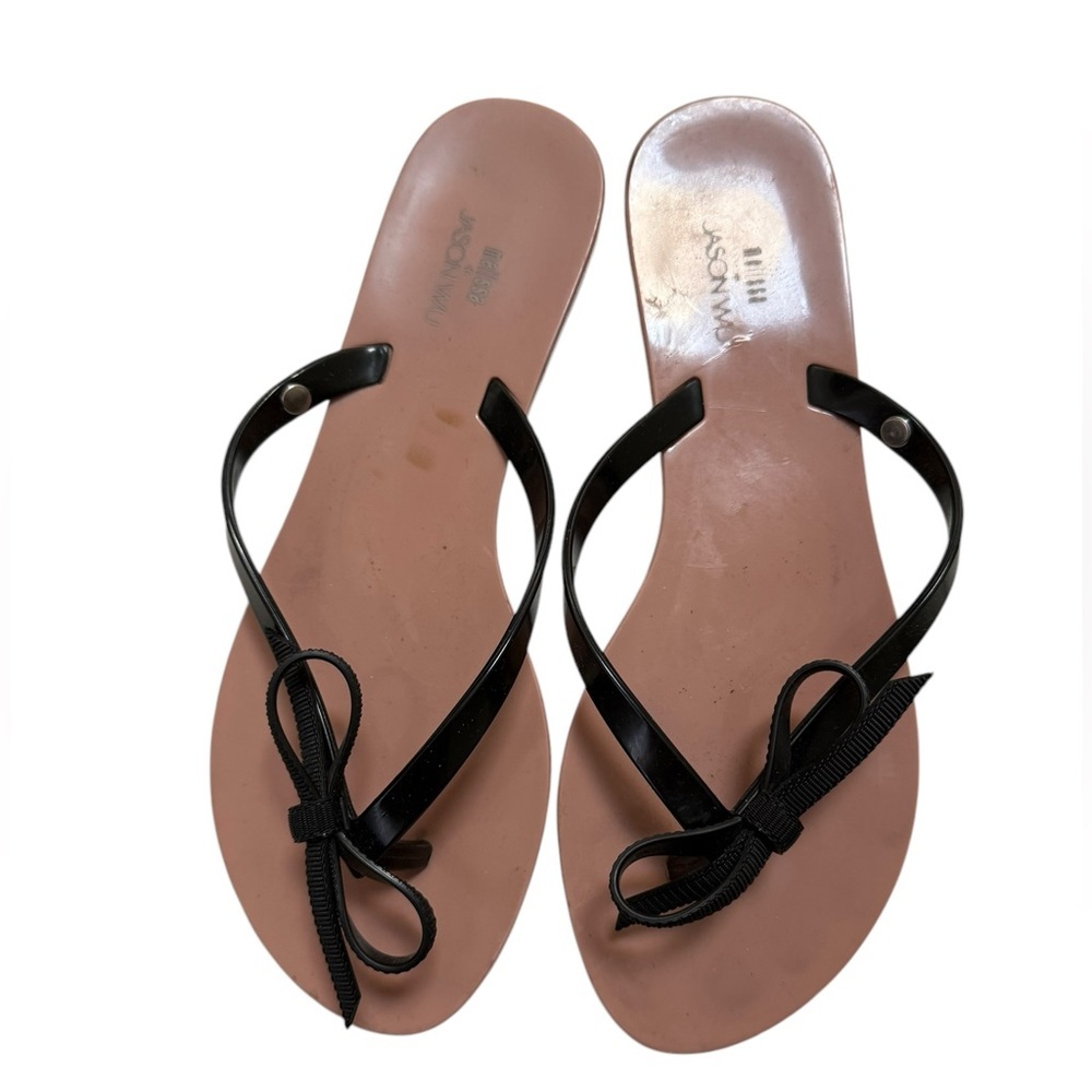 MELISSA x JASON WU Women's V Ad Tan and Black Bow Sandals - Size 7 - Picture 2 of 6